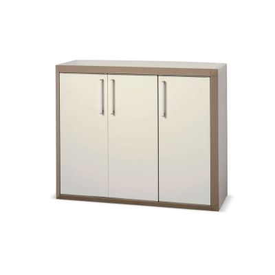 Mobiletto multiuso 40x35x82,5h cm in legno bianco e grigio cemento - Laredo