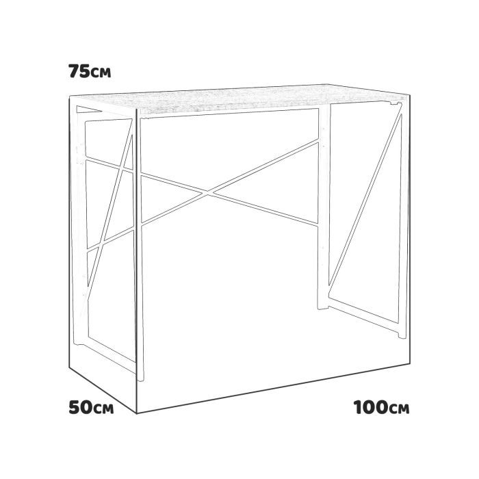 Scrivania Pieghevole 81,5x70x84 cm in Metallo e Truciolare Bianco