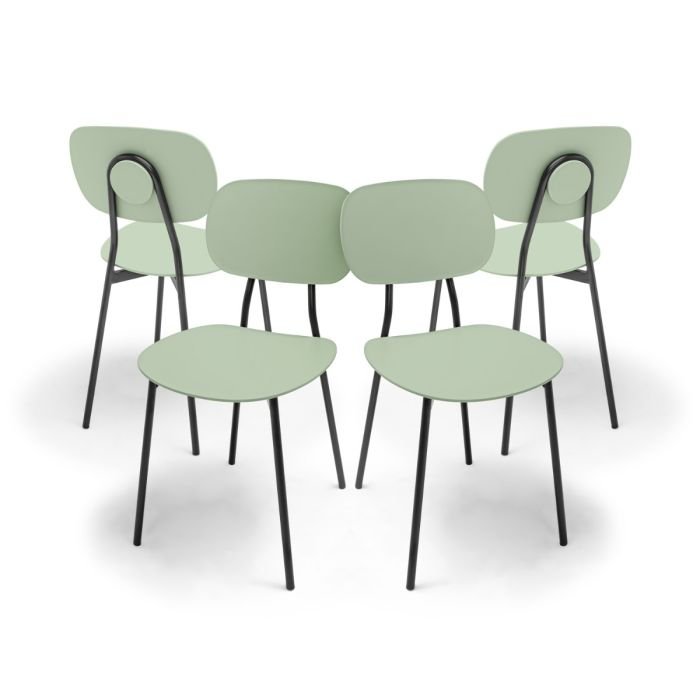 Fabriano - Set di 4 sedie di design in metallo e PP