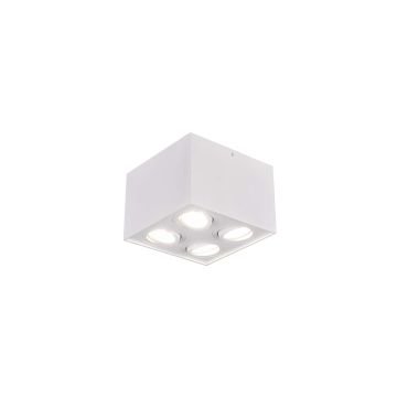 Biscuit Cubo Bianco 4 Spots Orientabili L. 17,8 X 17,8Cm H. 12,5Cm Trio Bianco