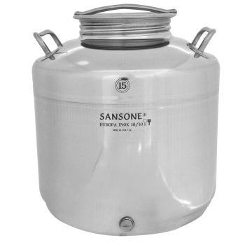 SANSONE - Contenitore per Olio in acciaio inox - 15 Lt Sansone Argento