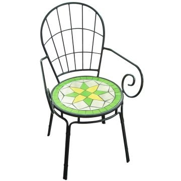Limonaia - Sedia da giardino in acciaio con seduta intarsiata in terracotta No Brand Multicolore