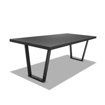 Tavolo da pranzo in legno e metallo con piedi trapezoidali neri - 160x90 cm Frankystar 