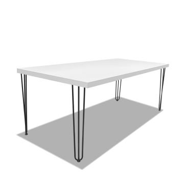 Tavolo da pranzo in legno e metallo con piedi triangolari neri - 160x90 Frankystar 