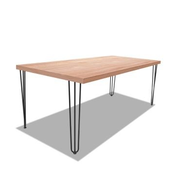 Tavolo da pranzo in legno e metallo con piedi triangolari neri - 220x100 cm Frankystar 