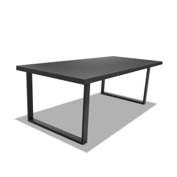 Tavolo da pranzo in legno e metallo con piedi quadrati neri - 160x90 cm Frankystar 