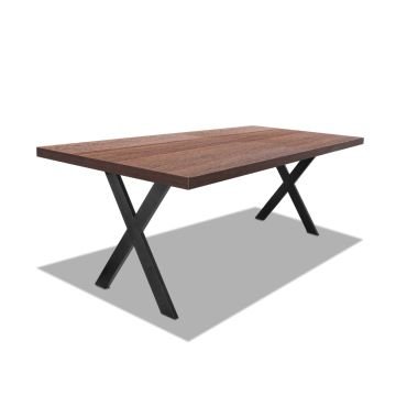 Tavolo da pranzo in legno e metallo con piedi a X neri - 220x100 cm Frankystar 