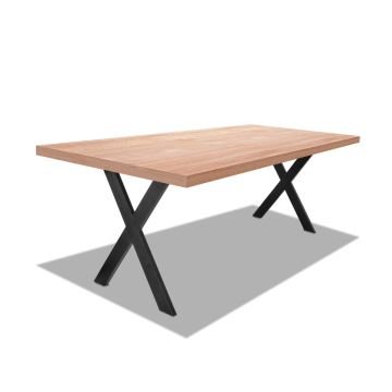 Tavolo da pranzo in legno e metallo con piedi a X neri - 160x90 cm Frankystar 