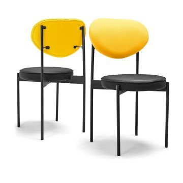 LIEGI ROCK - Coppia di 2 sedie di design in letherette Frankystar Giallo