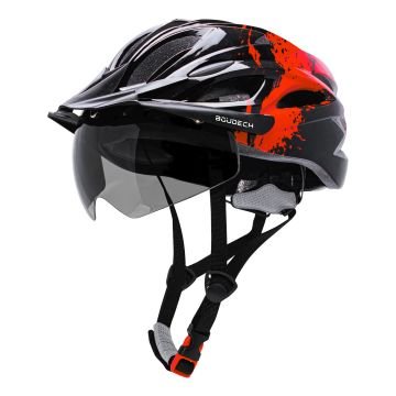 Viper - Casco da bici unisex, regolabile, con visiera Boudech Nero