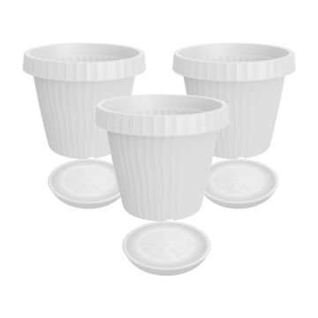 Onda - Set di 3 vasi con sottovaso ⌀ 25 cm Bama 