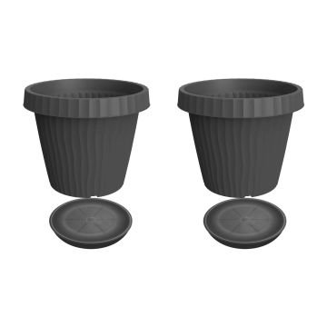 Onda - Set di 2 vasi con sottovaso ⌀ 35 cm Bama 
