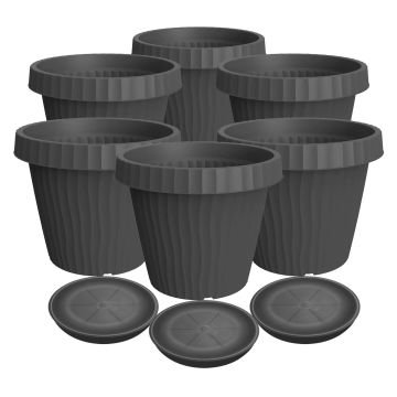 Onda - Set di 6 vasi con sottovaso ⌀ 25 cm Bama 