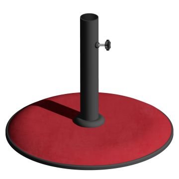 Kroma - Base tonda per ombrellone in cemento colorato da 15 Kg, colore rosso Gdlc Rosso
