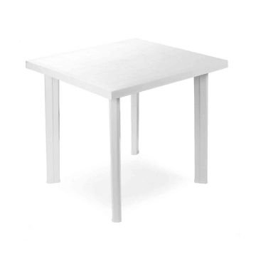Fiocco - Tavolo da giardino in resina 80x75 cm No Brand Bianco